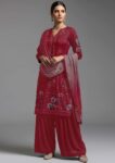 Crimson Red Floral Lawn Suit TMS