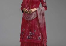 Crimson Red Floral Lawn Suit TMS