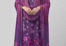 TMS Deep Purple Floral Lawn Suit